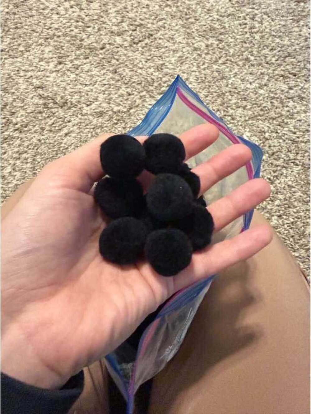 Black Pom Poms Craft Supplies